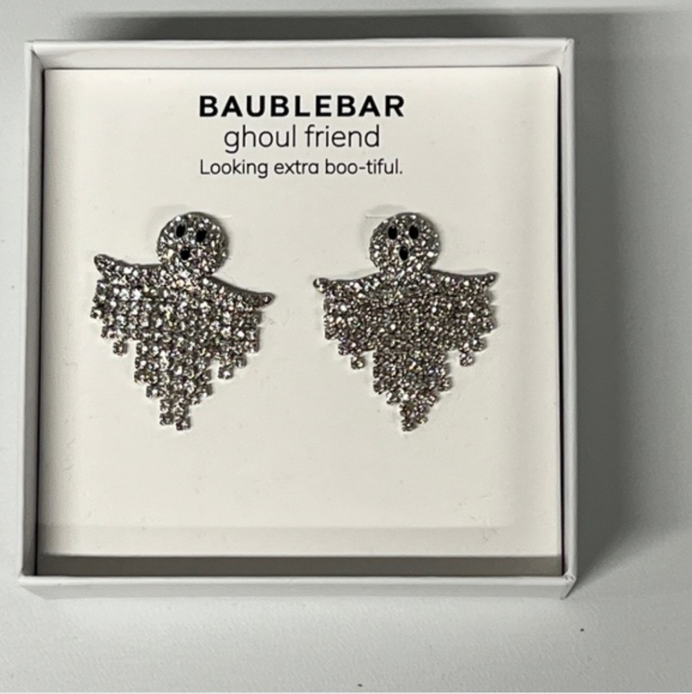 BaubleBar Silver Ghost Dangle Earrings